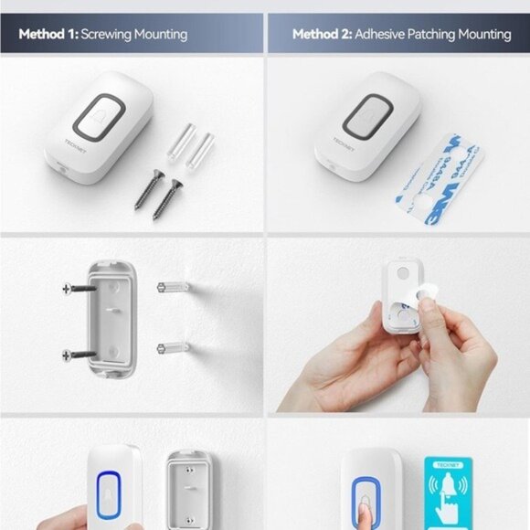 NIB NEW! White Wireless Doorbell with LED Light New in Box Security Door Bell - Picture 9 of 12